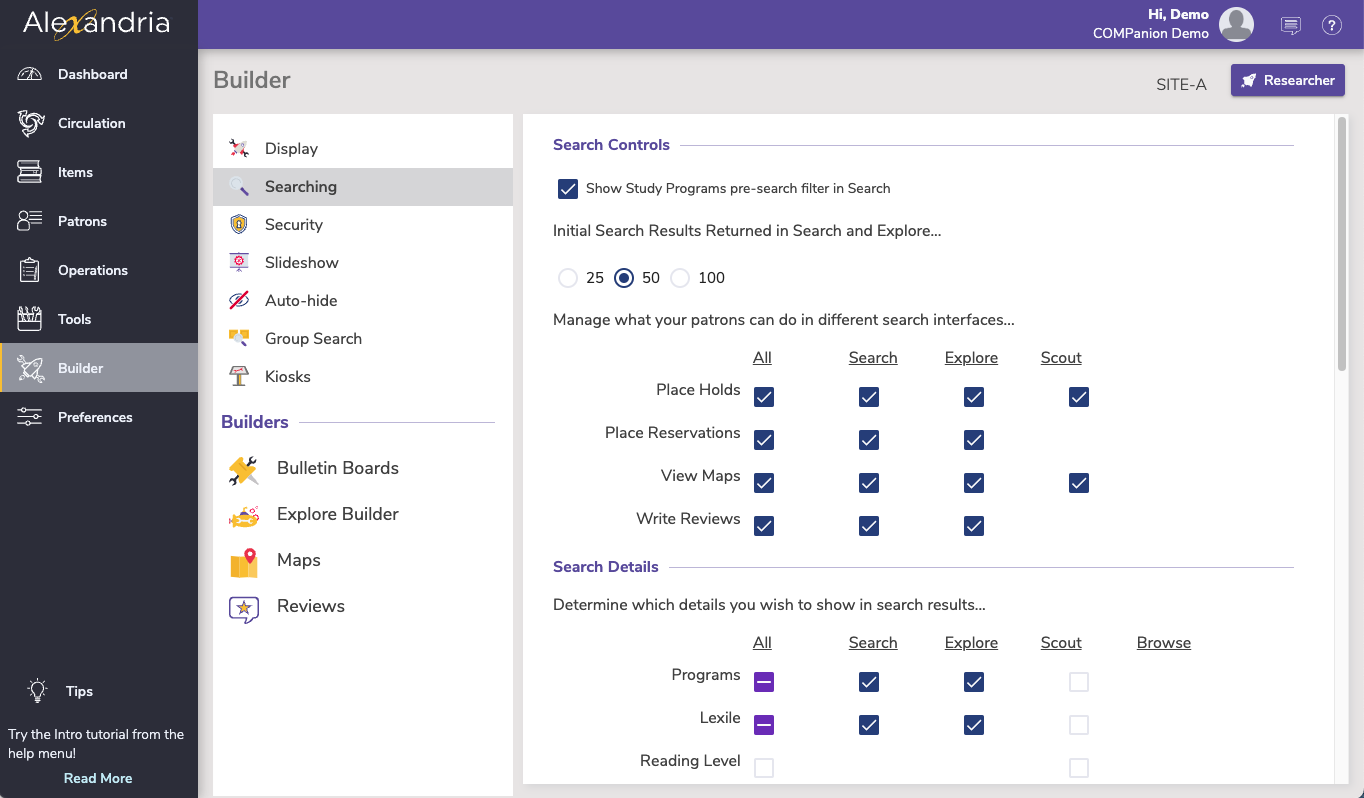 Look Builder Builder: customize your search – Alexandria™