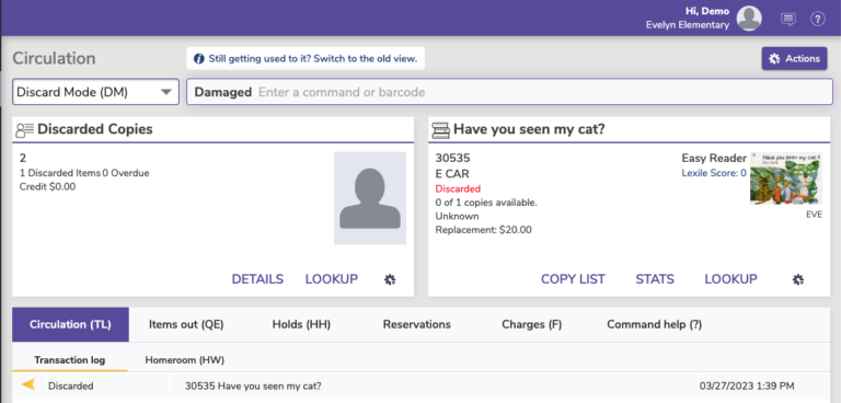 Discard Request Weeding items: why keep discarded items? – Alexandria™